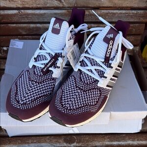 adidas Maroon and White Athletic Shoes